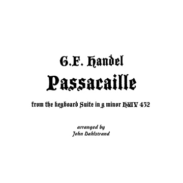 Passacaille - Haendel/Dahlstrand
