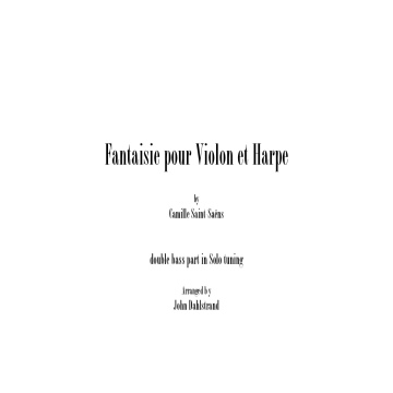 Fantaisie pour violon & harpe - Contrebasse - Saint-Saëns/Dahlstrand